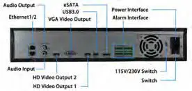 FIG 5 Non-PoE NVR rear panel