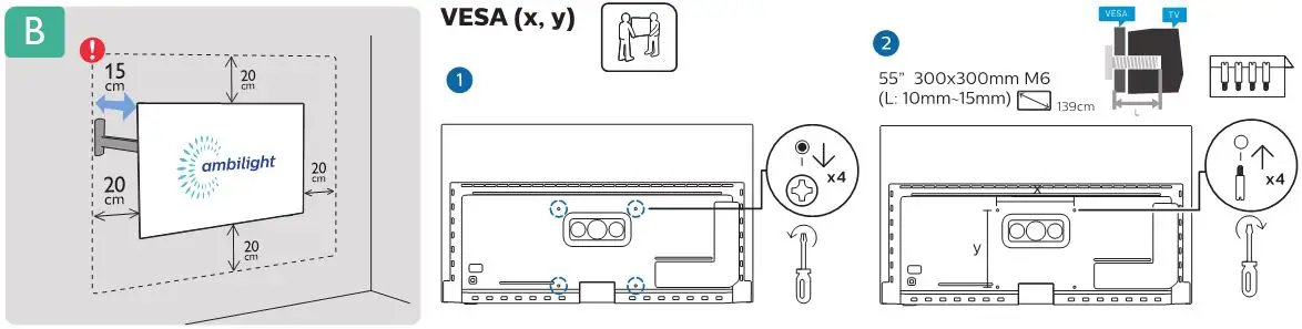 PHILIPS OLED856 Television - Wall Mount Installation
