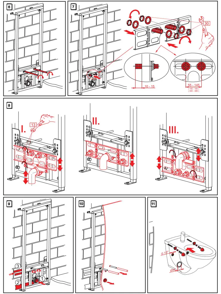 Alca PLAST A105 Bidet Wall Mounting Frame - Figure 4
