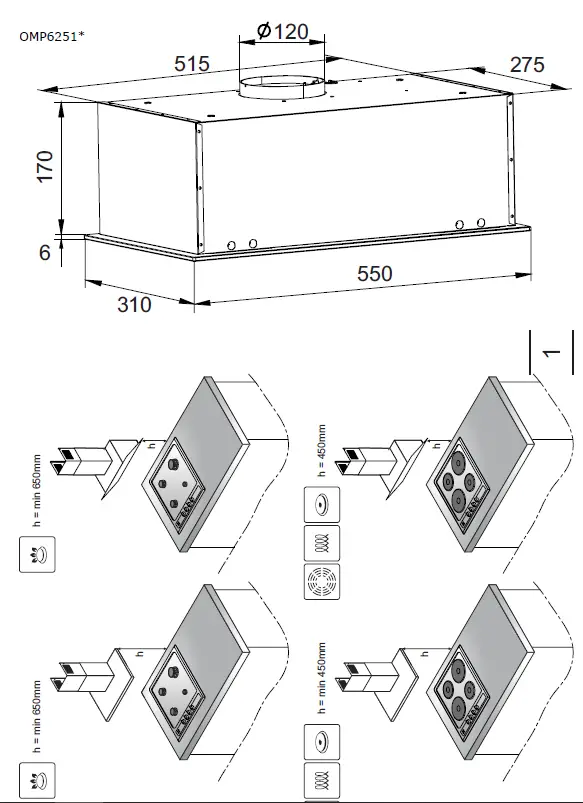 Amica-OMP6251-OMP6253-OMP6255-Kitchen-Extractor-Hood-fig 3