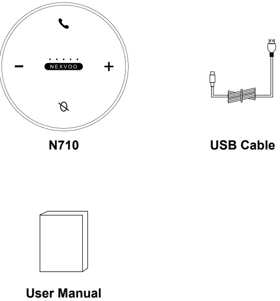 nexvoo N710 Conference Microphone Speaker-FIG2