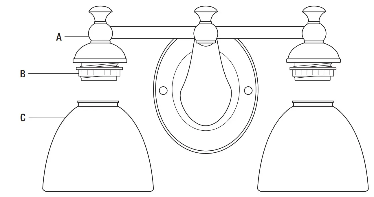 HAMPTON BAY CP2563 SOLOMONE 2-LIGHT VANITY FIXTURE - PACKAGE
