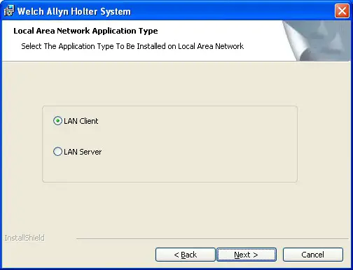 Welch Allyn PCH100 Holter Software - Installing the LAN Client on Client System 1