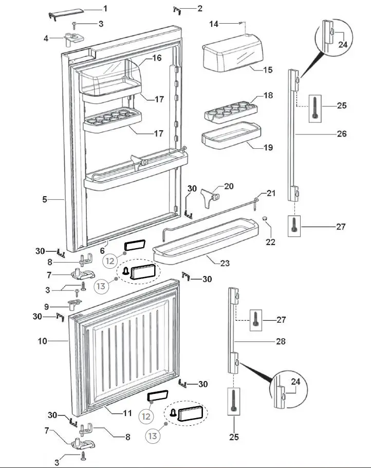 FISHER-PAYKEL-RF135BDRX4-N-FP-US-25-Inch-Counter-Depth-Bottom-Freezer-Refrigerator-FIG-1