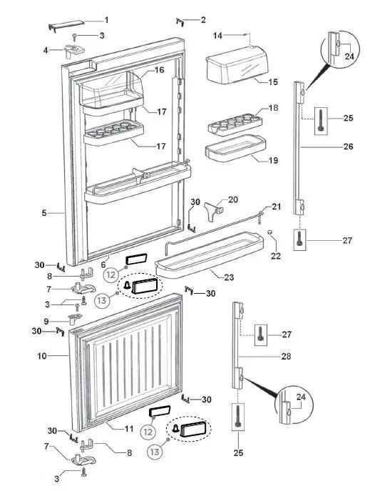 FISHER-PAYKEL-RF135BDRX4-N-FP-US-25-Inch-Counter-Depth-Bottom-Freezer-Refrigerator-FIG-2
