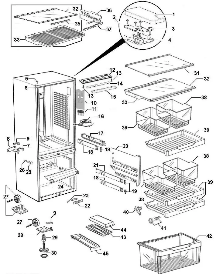 FISHER-PAYKEL-RF135BDRX4-N-FP-US-25-Inch-Counter-Depth-Bottom-Freezer-Refrigerator-FIG-4
