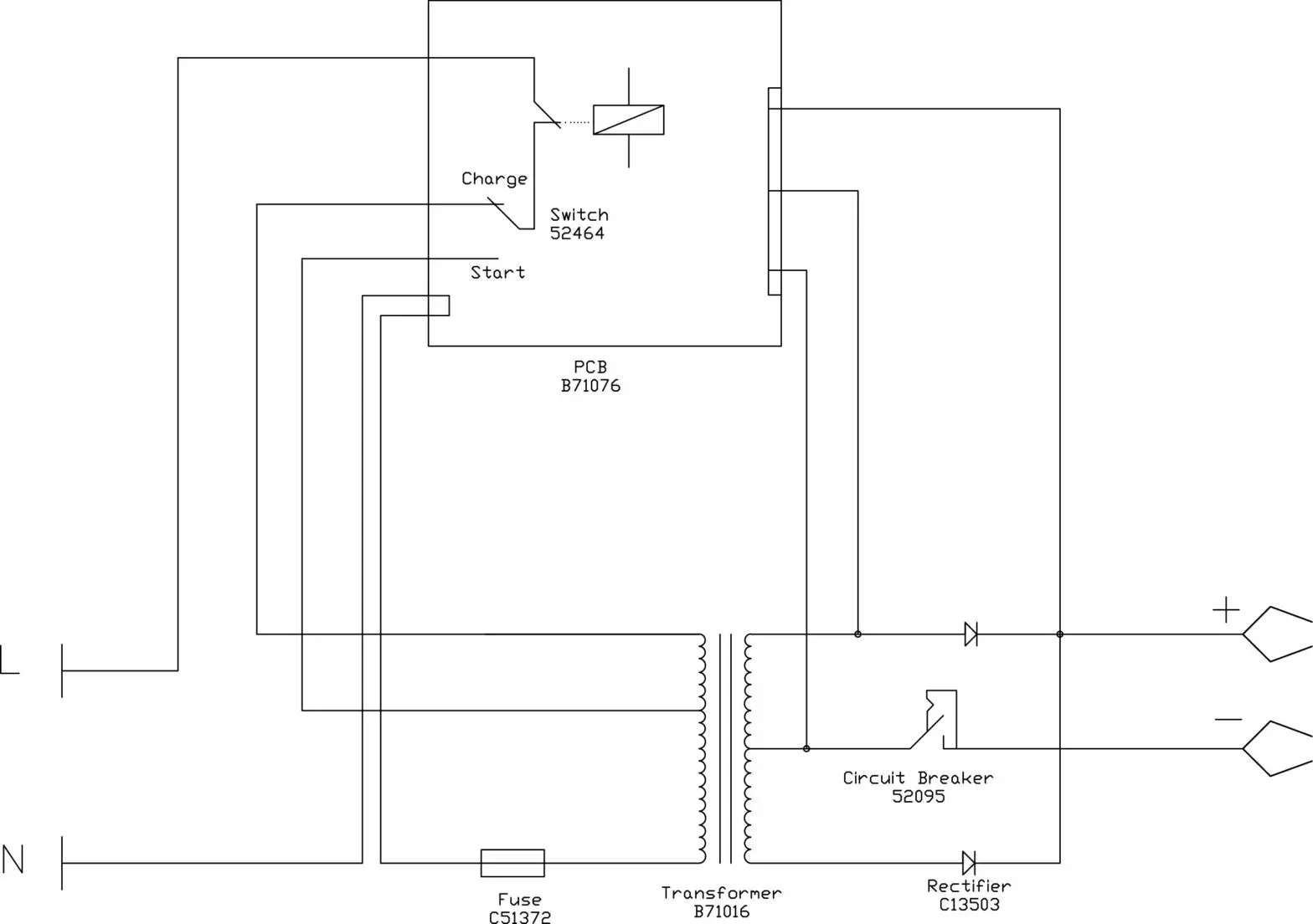 GYS START UP 80 Automatic Car Battery Tester and Charger - CIRCUIT DIAGRAM