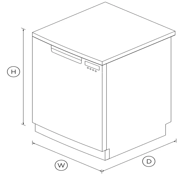 FISHER PAYKEL DW60FC4W1 Freestanding Worktop Dishwasher - fig