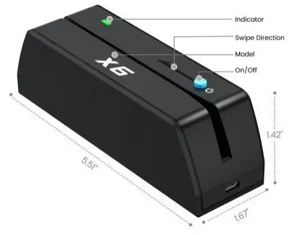 DEFTUN X6 BT Bluetooth USB-Powered Card Reader Writer - Fig