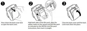 FIG 6 Loading the INSTAX mini Film Pack