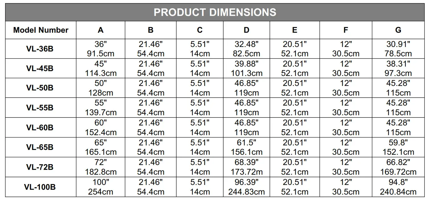 PRODUCT DIMENSIONS