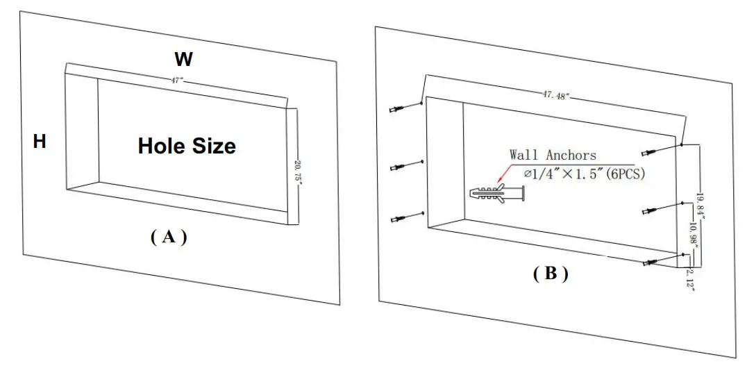 RECESSED TO WALL INSTALLATION