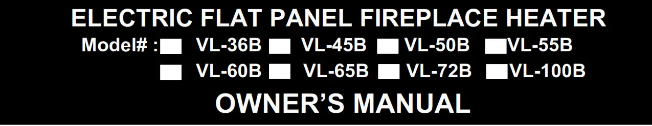 VisionLine Electric Flat Panel Fireplace Heater