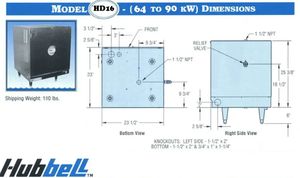 Hubbell Electric Deionized RO Water Heater - Model HD6 3