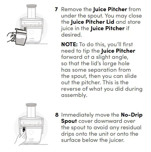 nutribullet NBJ50100 800 Watt Juicer User Guide - Usage instructions