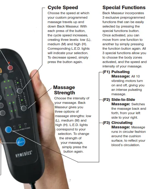 Homedics LSS-10H Back Masseur 10-motor Seat Massager Instruction - BackMasseur2