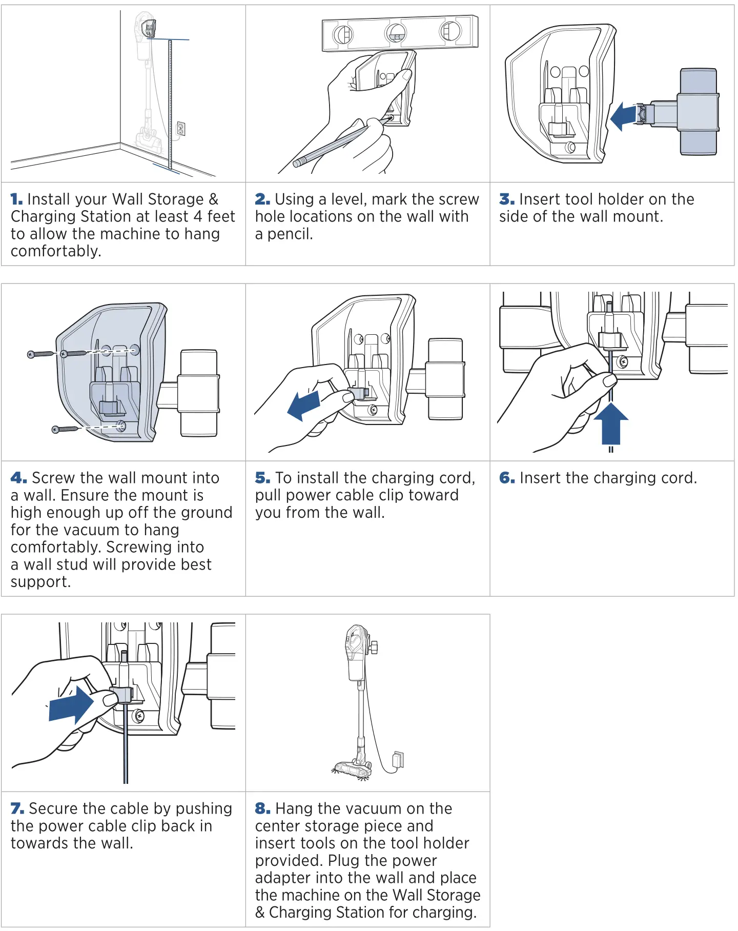 Bissell 2900 Series Poweredge Cordless Vacuum Cleaner - Installing the Wall Storage & Charging Station