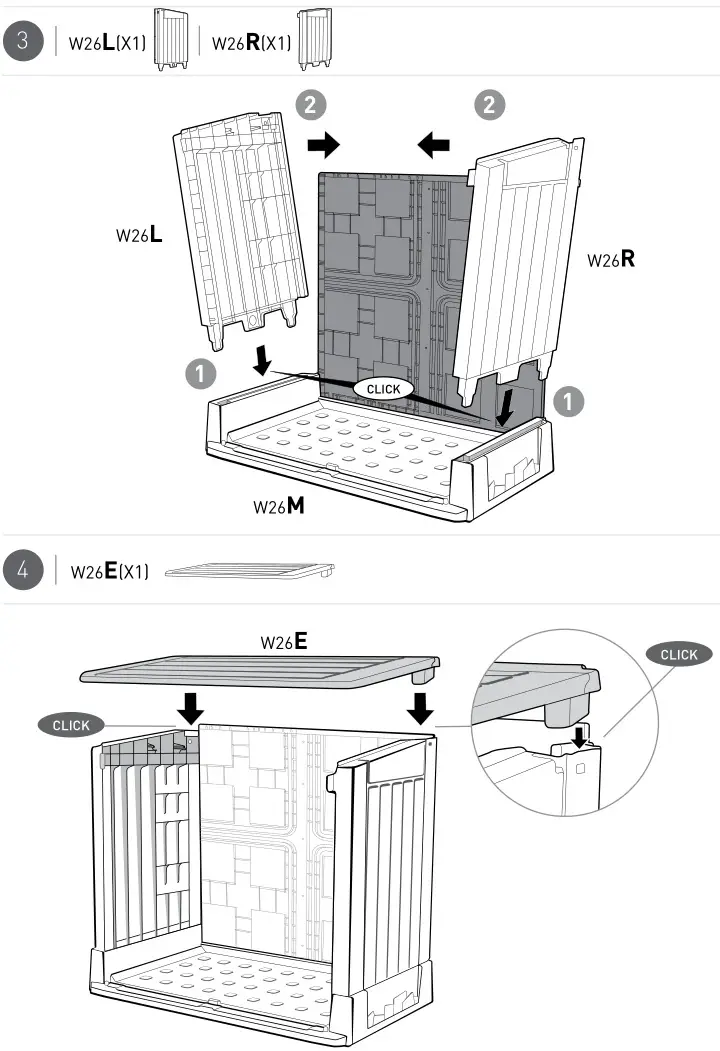keter Store-It-Out Midi - ASSEMBLY Step 3 & 4