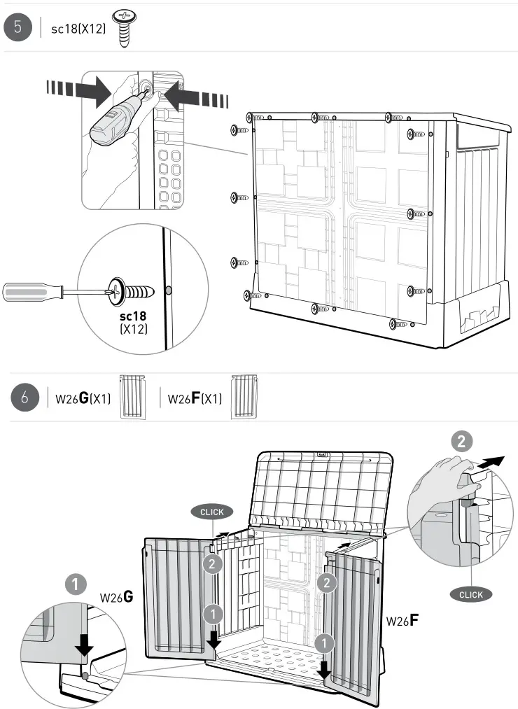 keter Store-It-Out Midi - ASSEMBLY Step 5 & 6