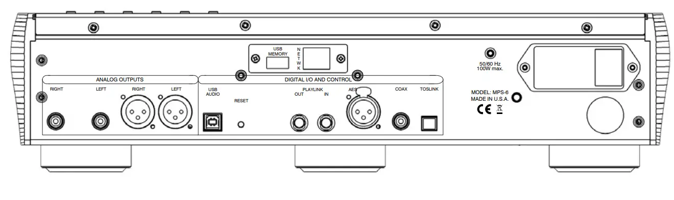 PLAYBACK DESIGNS MPS 6 Music Playback System - CONNECTIONS