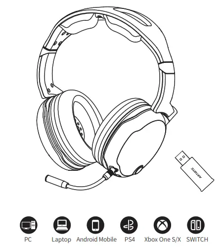 ARTISTE DGH600 2.4GHz Digital Wireless Professional Gaming Headphone