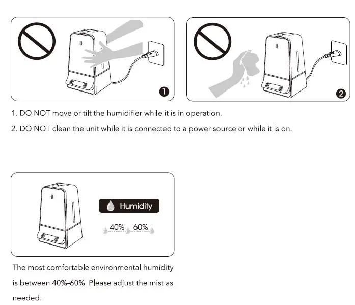 TAOTRONICS TT-AH044 -Ultrasonic- Cool Mist -Humidifier- FIG 6