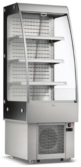 NEXEL 243209 Refrigerated Open Display Stainless Steel with Curtain