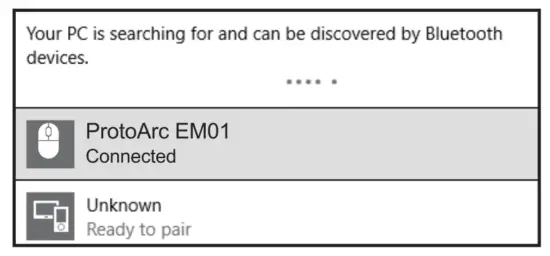 ProtoArc EM01 connected