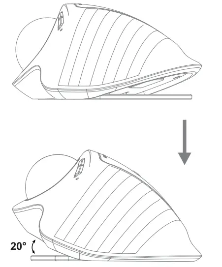 Adjustable mouse grip angle