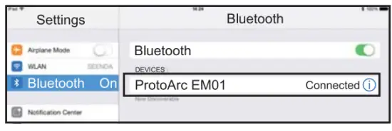 ProtoArc EM01 conected