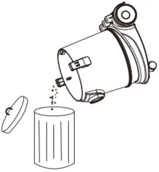 Position to remove the dust