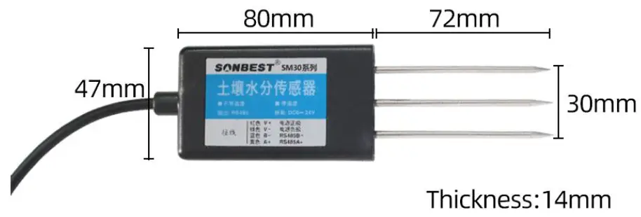 SUNBUS SM3002B RS485 Interface Industrial Soil Moisture Temperature Sensor fig 1