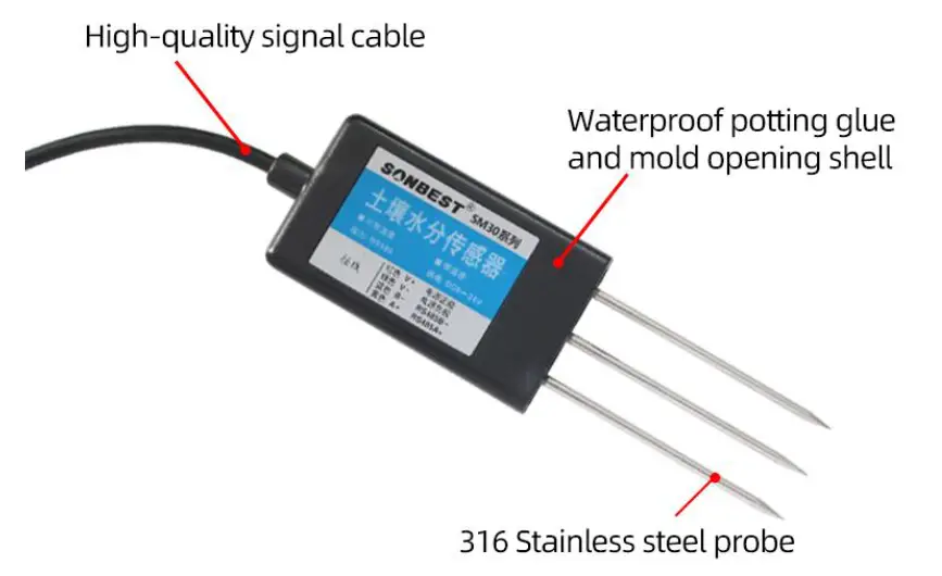 SUNBUS SM3002B RS485 Interface Industrial Soil Moisture Temperature Sensor fig 2
