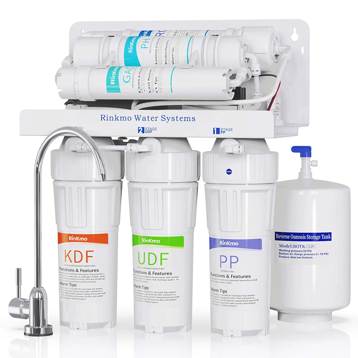 RinKmo RO-75GDP Powerful Double Faucets Water Purifier