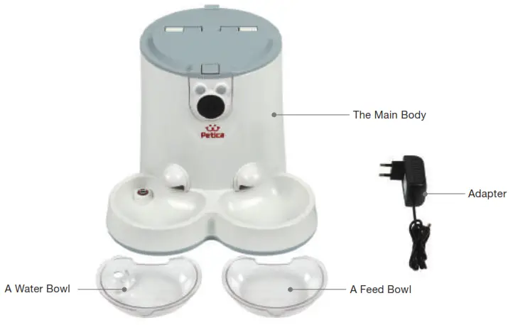 Petica PETIFE100 Smart Automatic Pet Feeder - Composition