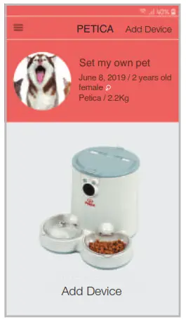 Petica PETIFE100 Smart Automatic Pet Feeder - Register