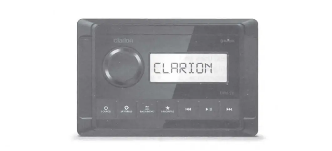 Clarion Cmm-20 Marine Source Unit With Lcd Display Owner's Manual