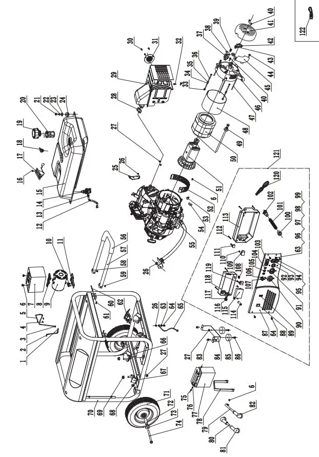Cabela s Portable Generator User Manual - Parts Diagram
