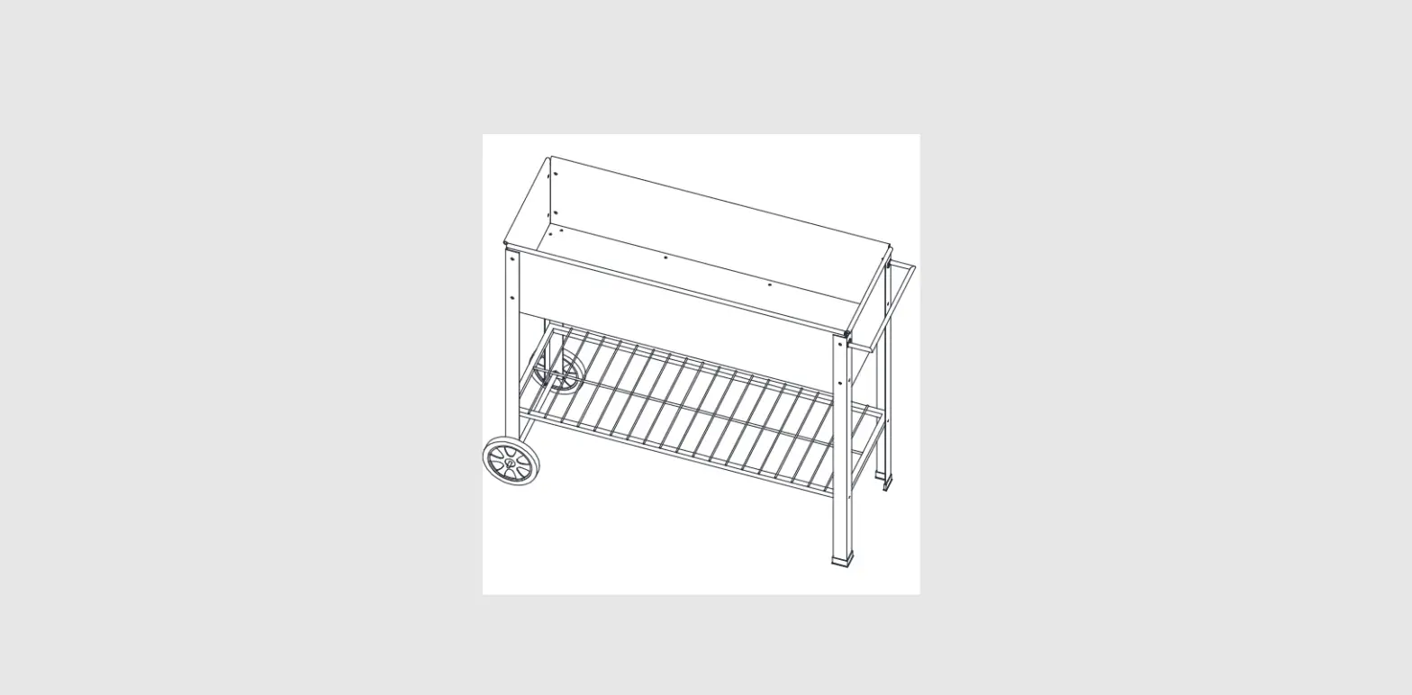 Patiojoy Op70853bk Metal Raised Planter Box With Wheels User Manual