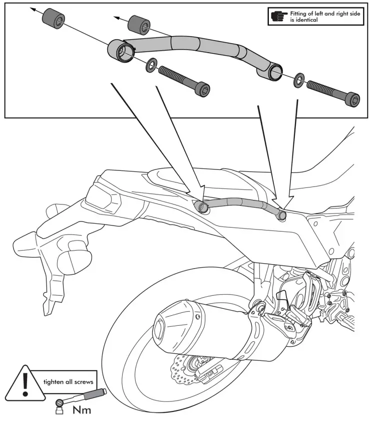TOURATECH 09 632 5552 0 Passenger Attachment Handles for Yamaha Tenere 700 - 10