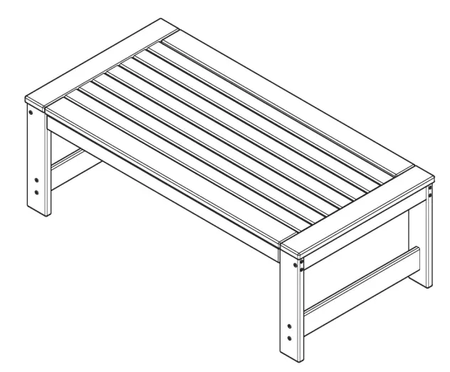 NewTechWood P011-701 Boston Ivory Rectangle Plastic Outdoor Coffee -