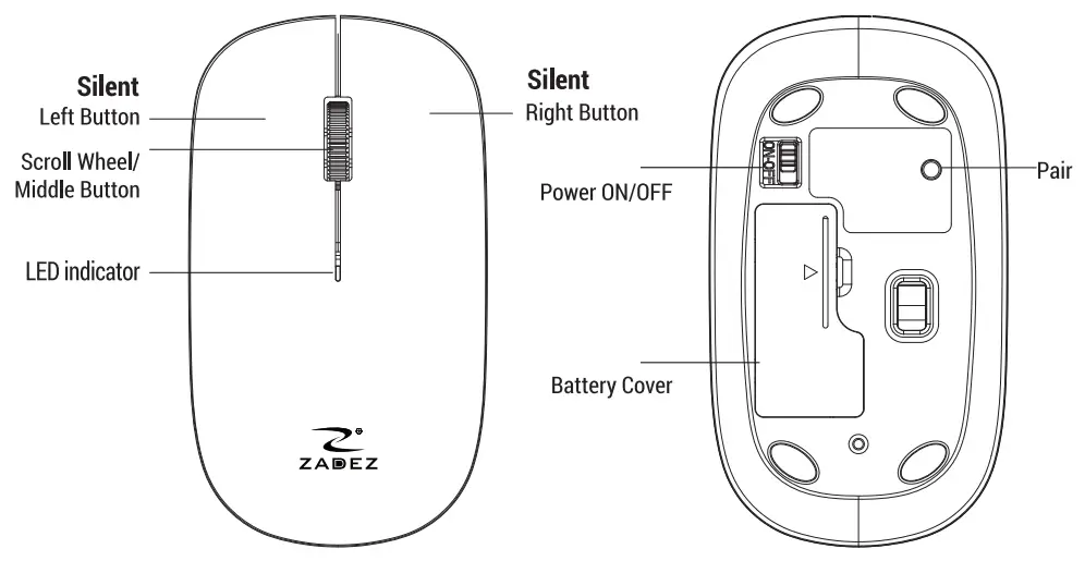 ZADEZ M371 Bluetooth Silent Mouse - fig 1