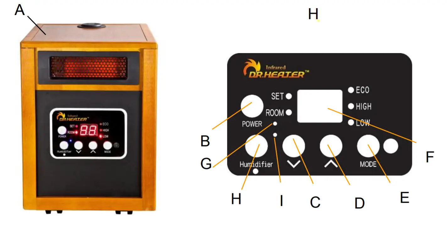 Dr Heater DR-968H Infrared - Features
