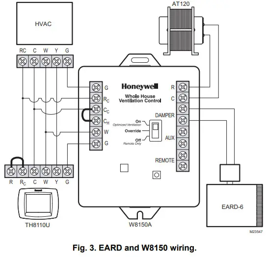 Honeywell EARD Economizer Automatic - Wiring an EARD to a W8150