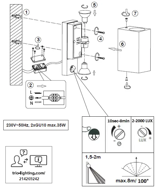 TRIO 214269242 Wall Lamp-1