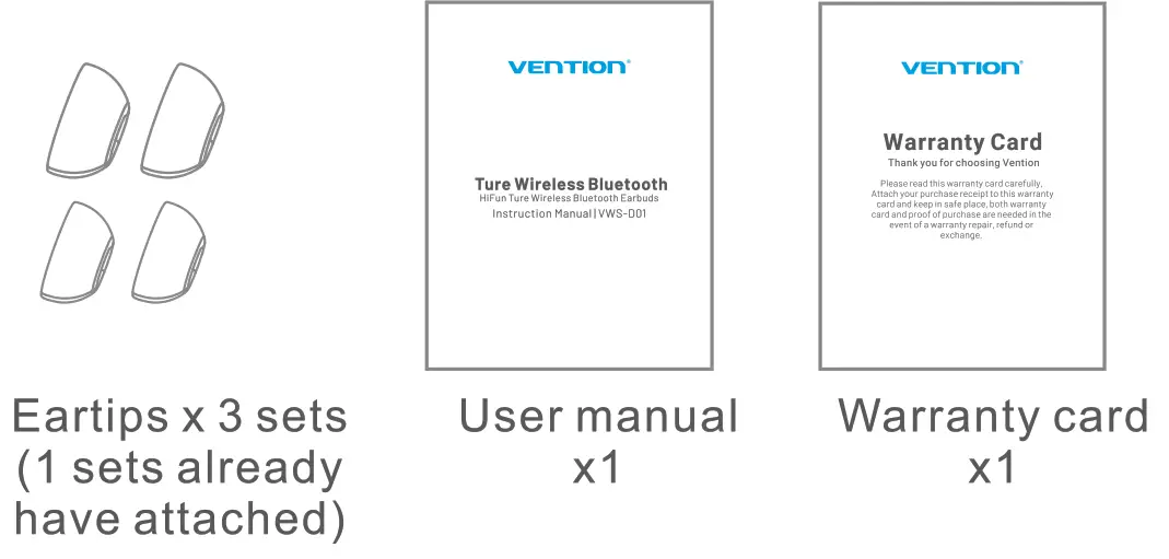 VENTION NBF Series HiFun True Wireless Bluetooth Earbuds fig 2