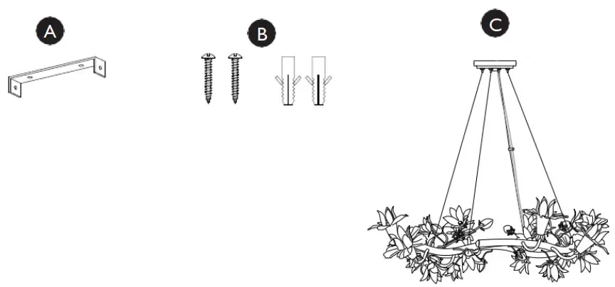 JOHN LEWIS Magnolia 8LT Pendant - Parts List