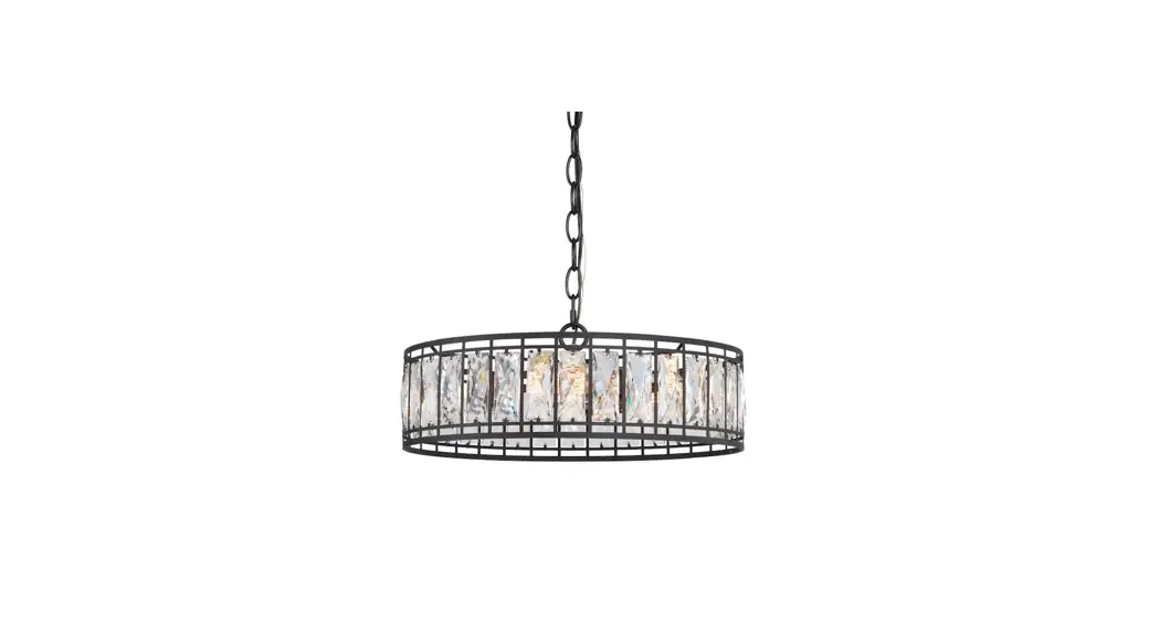 Uolfin 5069668 3-light Matte Black In Geometric Drum Design Modern-contemporary Cage Chandelier Installation Guide