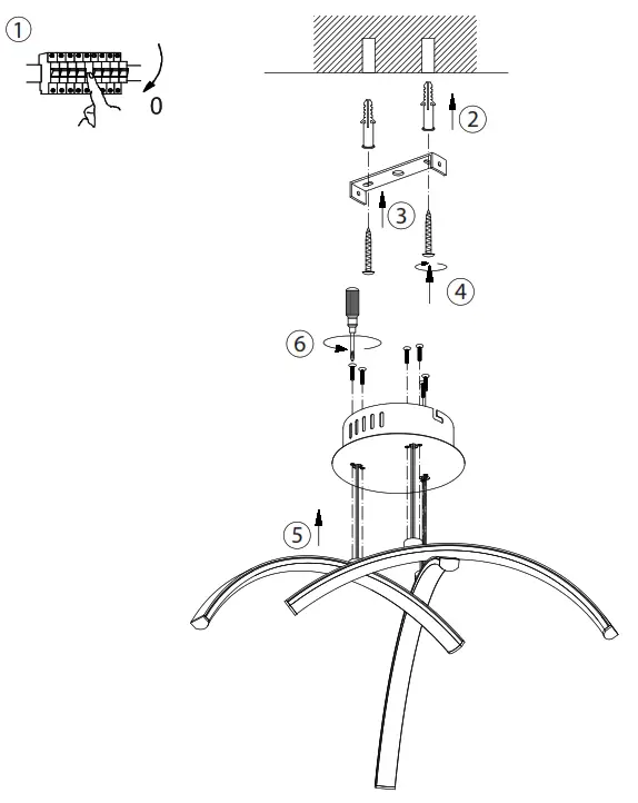 LeuchtenDirekt 995398 VALERIE Ceiling Light Steel - 1