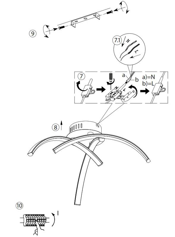 LeuchtenDirekt 995398 VALERIE Ceiling Light Steel - 2